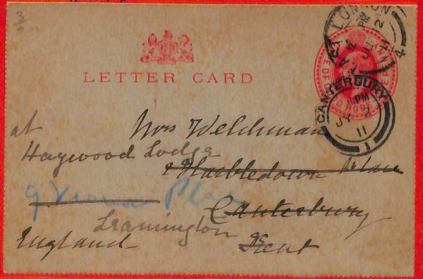 aa2372 - CAPE OF GOOD HOPE - Postal History -  STATIONERY CARD to ENGLAND 1911