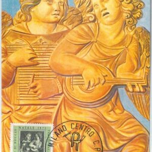 72663 - ITALY  -   MAXIMUM CARD 1973 -  MUSIC Art RELIGION - ANGELS