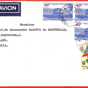 aa3846 - CONGO - POSTAL HISTORY -  Airmail COVER to ITALY  1962 - Uniforms FLAGS