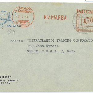 93673 -  Indonesia - POSTAL HISTORY - RED Mechanical postmark on COVER  1951