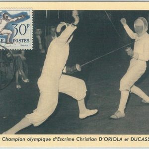 72749 -  FRANCE - Postal History -  MAXIMUM CARD -  SPORT  Fencing 1953