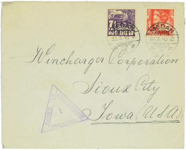 93704 - DUTCH INDIES Indonesia - POSTAL HISTORY - CENSORED cover to USA 1940