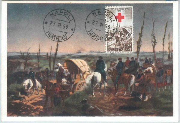 71061 -  ITALY   - Postal History - MAXIMUM CARD - RED CROSS Art  1959