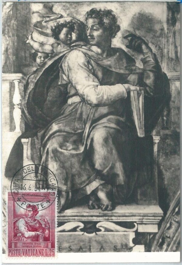 71071 -  VATICANO   - Postal History - MAXIMUM CARD -  Art MICHELANGELO 1964