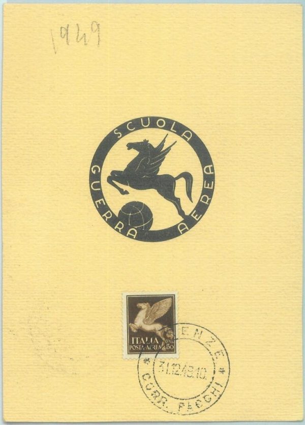 89857 - ITALY - Postal History - MAXIMUM CARD - 1949 Military AIR WAR SCHOOL