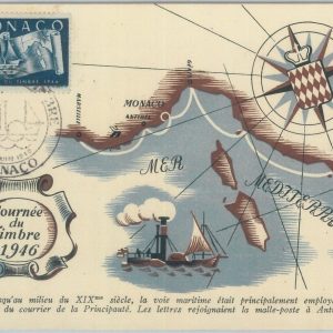 81291 - MONACO - Postal History -  FDC  MAXIMUM CARD -   BOATS  maps 1946