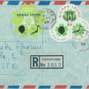 83826 - Sierra Leone - Self-Adhesive stamps on COVER 1970 Expo Osaka