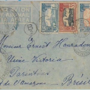 82847 - GUADALUPE - POSTAL HISTORY - Airmail COVER to BRAZIL with CENSOR BAND