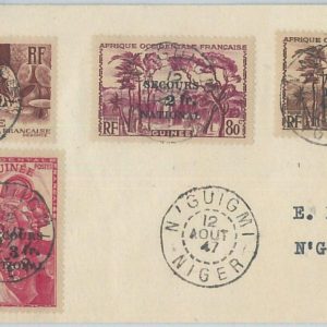 77361 - GUINEE - POSTAL HISTORY -  YVRT # 172/5 on COVER from N'GUIGMI  1947