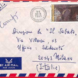aa3917 - Haute UPPER VOLTA - POSTAL HISTORY -  AIRMAIL COVER to ITALY 1985 Birds
