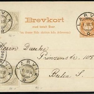 a1531 - NORWAY - Postal History - STATIONERY CARD Mi # P45 to BERLIN 1900