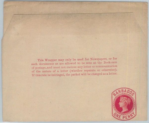 72407 - BARBADOS -   POSTAL STATIONERY  Wrapper - Higgings & Gage  # 2