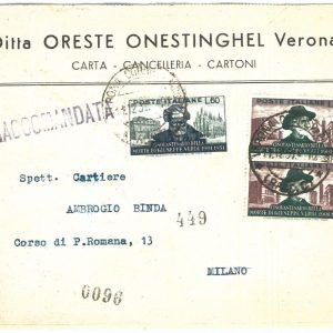 72953 - ITALY - Postal History - Stamps on Cover - MUSIC Verdi  1951
