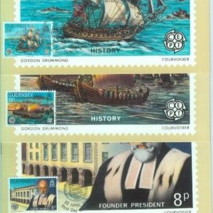 83725 - GUERNSEY - Postal History - 6 MAXIMUM CARD -  1982 INSECTS birds BOATS