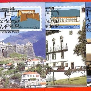 aa3296 - PORTUGAL Madeira - Postal History - 4 MAXIMUM CARD 1986 Architecture