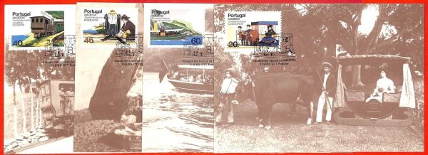 aa3294 - PORTUGAL Madeira - Postal History - 4 MAXIMUM CARD 1985 Transport TRAIN