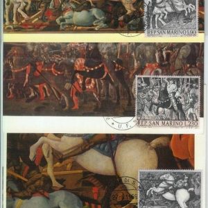 81236 - SAN MARINO - Postal History - Set of 4 MAXIMUM Cards - ART Horses  1968