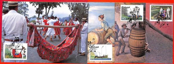 aa3293 - PORTUGAL Madeira - Postal History - 4 MAXIMUM CARD 1984 Transport BOAT