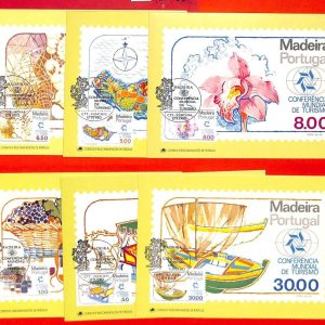 aa3249 - PORTUGAL Madeira - Postal History - 6  MAXIMUM CARD 1980 ORCHIDS boats