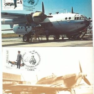 68878 - PORTUGAL  - Set of 4 MAXIMUM CARDS 1984  - AVIATION Airplanes UNIFORMS
