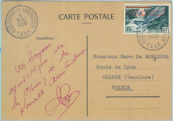 88896 - Terres australes et antarctiques TAAF - Postal History - CARD to FRANCE