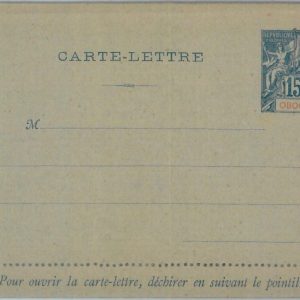 88891 - OBOCK - POSTAL HISTORY -  Postal Stationery Letter  Card  H & G #  1