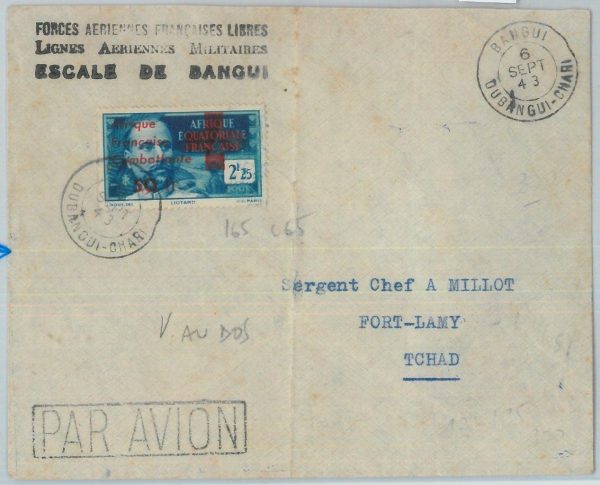 82687 - AFRIQUE EQUATORIAL - Postal History -  MILITARY MAIL from BANGUI 1945