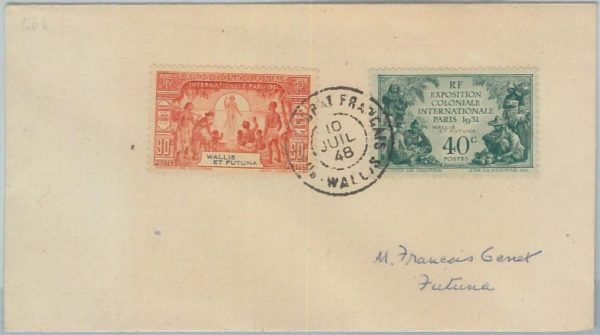 74757 -  WALLIS et FUTUNA  - POSTAL HISTORY - local mail COVER - 1948