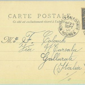 86310  - NOUVELLE CALEDONIE - POSTAL HISTORY -  Postcard to ITALY - 1901
