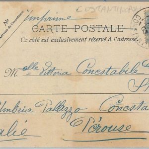 74719 - ALGIERIA - POSTAL HISTORY - France 5 cnts on POSTCARD to ITALY  1905