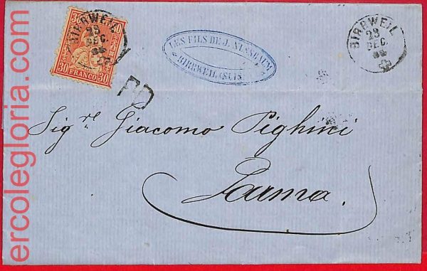 ai5717 - SWITZERLAND - Postal History  - EARLY COVER from Lausanne - 23.12.65