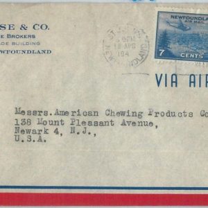 72388 -  NEWFOUNDLAND - POSTAL HISTORY:  AIRMAIL Cover to USA 1940's