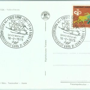 67832 - ITALY - POSTAL HISTORY -  POSTCARD: Cross-country skiing  1975
