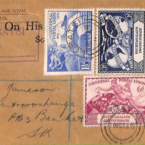 ac6651 - BECHUANALAND - Postal History - REGISTERED COVER official mail UPU 1949