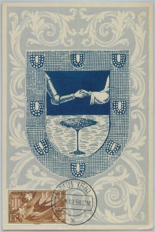 81331 - SPAIN Ifni - Postal History - MAXIMUM CARD - 1958  Birds HERALDRY