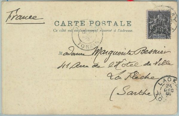 67321 -  FRENCH COLONIES: Indochine - Postal History - POSTCARD from LAOKAY 1901