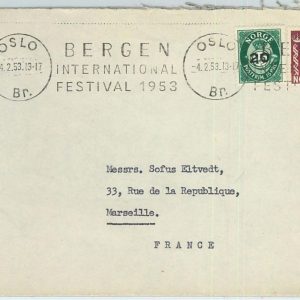 66617 - NORWAY - POSTAL HISTORY - Postmark on COVER : MUSIC 1953