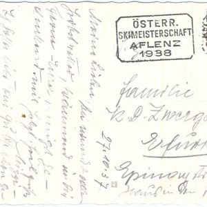 72984 -  AUSTRIA - Postal History - POSTMARK on Card: SPORT Skiing  1938