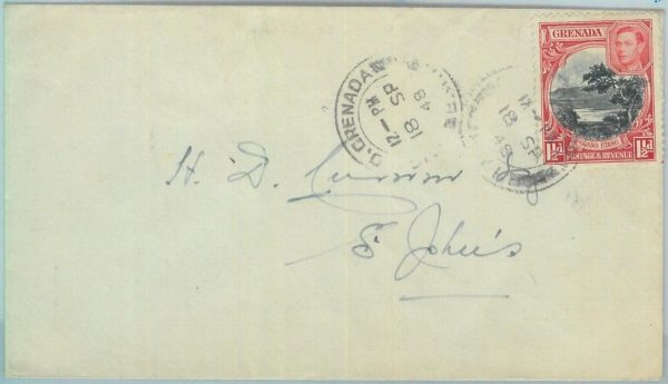 83346 - GRENADA - Postal History -  COVER  1948 : G.P.O. Grenada