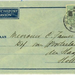 93653 - DUTCH INDIES Indonesia  POSTAL HISTORY - SINGLE stamp on AIRMAIL COVER