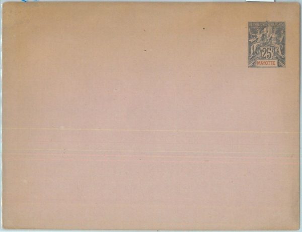 86358 - MAYOTTE - Postal History -  STATIONERY COVER - H & G  # 3a