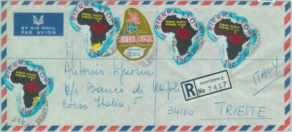 83820 - Sierra Leone - Self-Adhesive stamps on COVER 1969 minerals DIAMONDS maps
