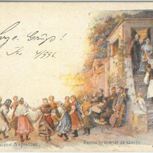 66575 - HUNGARY - POSTAL HISTORY -  STATIONERY CARD  1896  Music DANCE