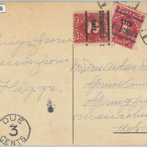 74718 - ALGIERIA - POSTAL HISTORY - POSTCARD to USA taxed on ARRIVA  1922