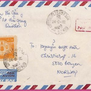 ag1533 - VIETNAM - Postal History - Air mail COVER to NORWAY 1982