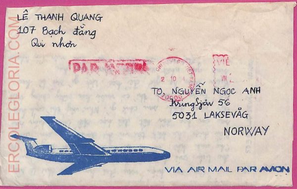 ag1530 - VIETNAM - Postal History - Air mail COVER to NORWAY 1984