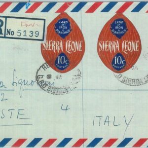 83825 - Sierra Leone - Self-Adhesive stamps on COVER 1972 minerals DIAMONDS food
