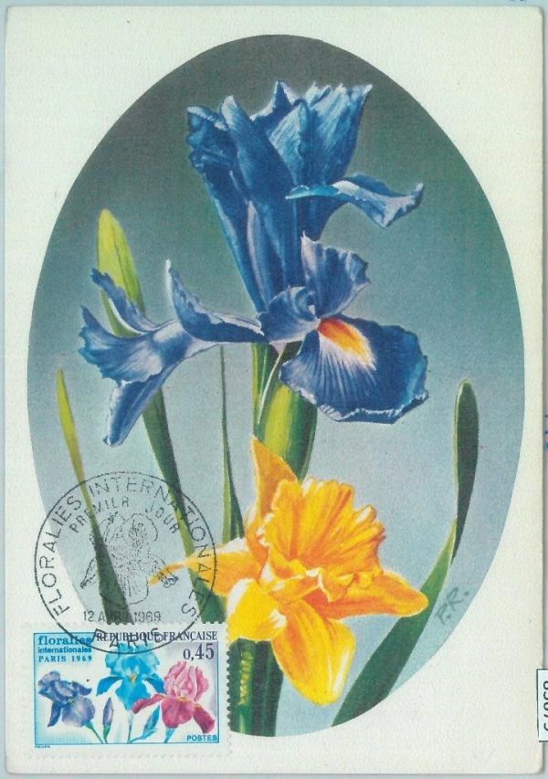 83679 - FRANCE - Postal History - MAXIMUM CARD 1969  FLOWERS