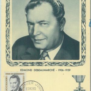 83669 - FRANCE - Postal History - MAXIMUM CARD 1960 Hero of the resistance WAR