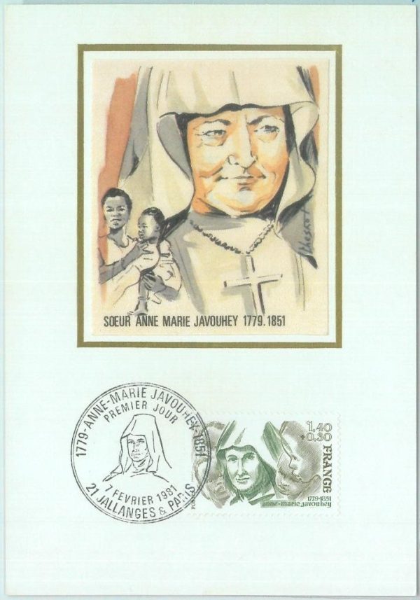 86496 - SPAIN - Postal History - MAXIMUM CARD - RELIGION Anne-Marie Javouhey